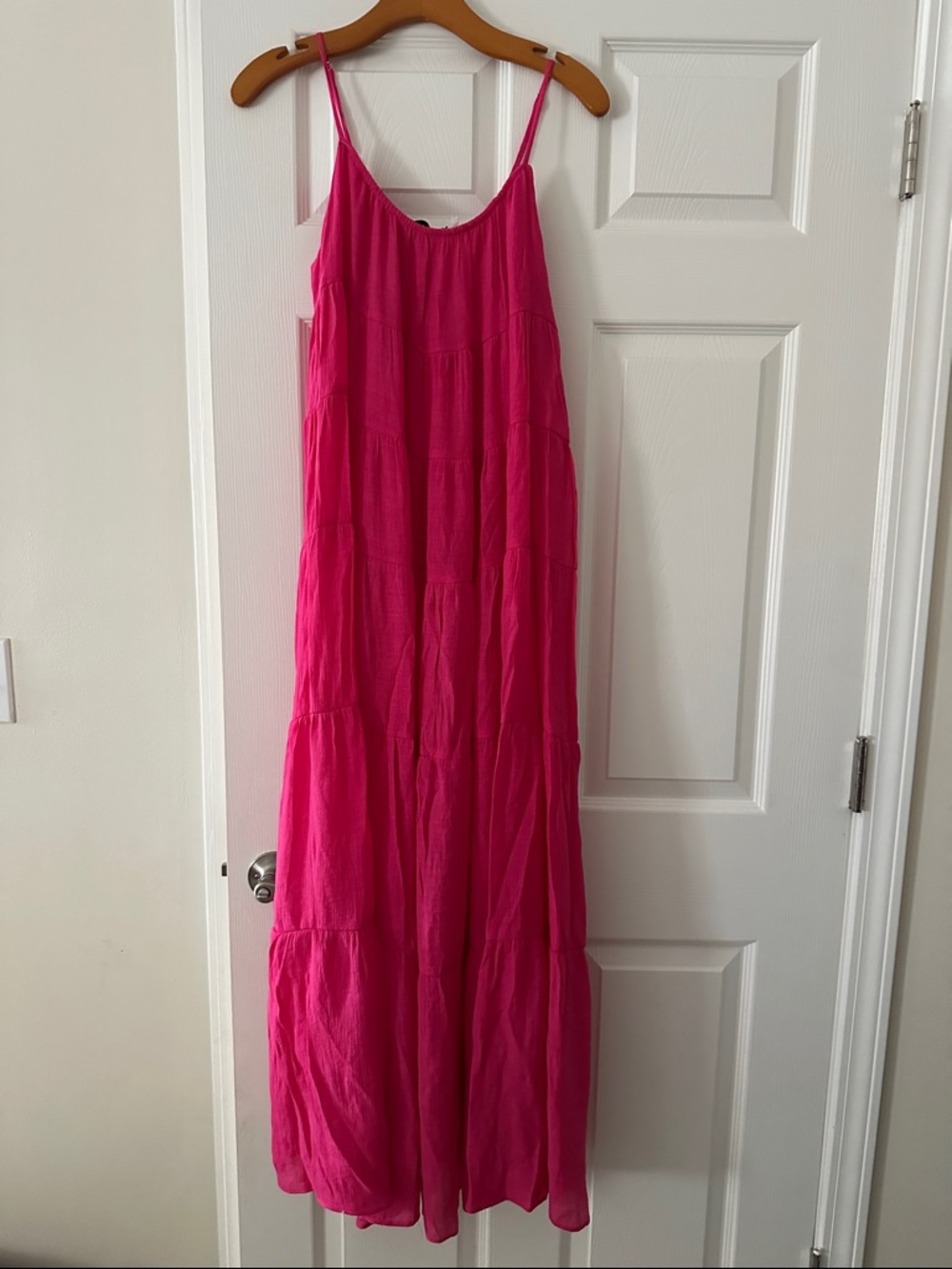 Aakaa - Bright Fuchsia Spaghetti Strap Maxi Dress